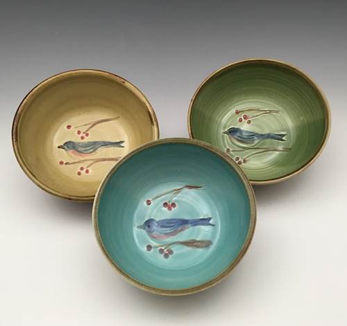 Bluebird Nest Bowl by Bluegill Pottery