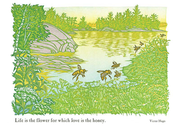 Bees Take Flight Blank Card from Artists to Watch