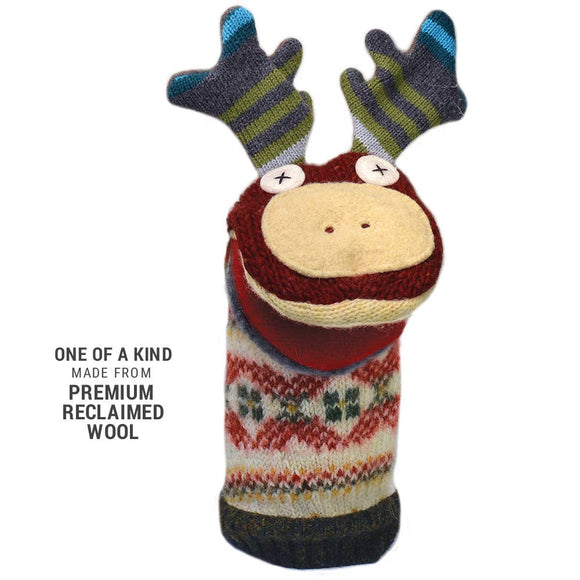 Wool Moose Puppet by Cate & Levi