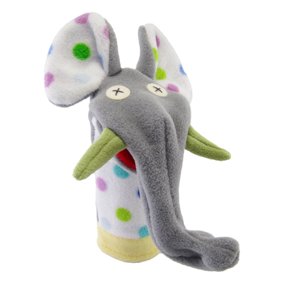 Fleece Patterned Elephant Puppet by Cate & Levi