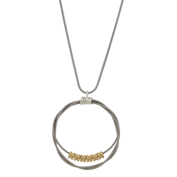 Song Circle Ball-End Necklace by High Strung Studio