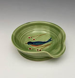 Bluebird Spoon Rest by Bluegill Pottery