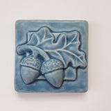 Acorn with Leaves 3" x 3" Tile by Whistling Frog