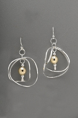 Double Wave Earrings with Gold-Filled Beads by Thomas Kuhner