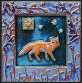 Woodland Creature Fox Tile by Parran Collery