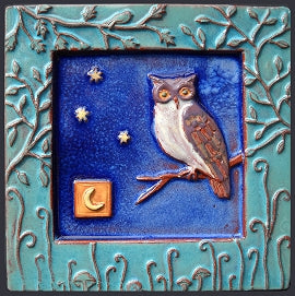 Woodland Creature Owl Tile by Parran Collery