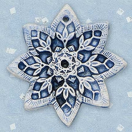 Snow Flower Ceramic Ornament by Mary DeCaprio