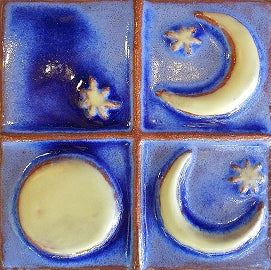 Small Phases of the Moon Tile by Parran Collery