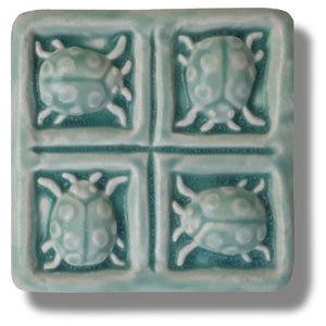 Four Ladybugs 3" x 3" Tile by Whistling Frog
