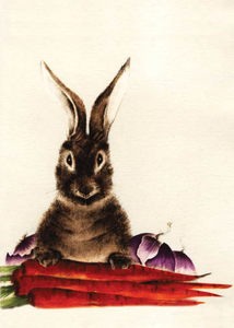 Rabbit with Carrots and Onions Blank Card from Artists to Watch