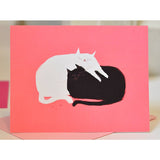 Love Pile Cat Greeting Card by Jamie Shelman