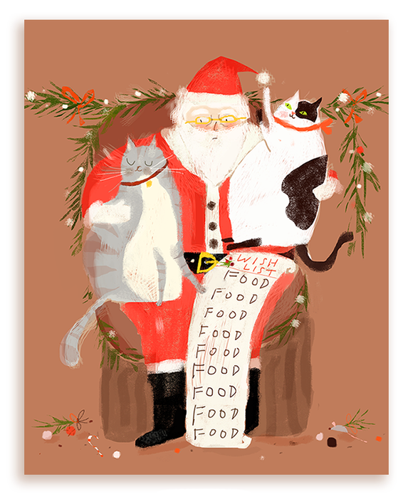All I Want For Christmas Cat Greeting Card by Jamie Shelman
