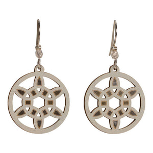 Blooms Nautical Wheel Lasercut Wood Earrings by Woodcutts