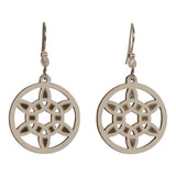 Blooms Nautical Wheel Lasercut Wood Earrings by Woodcutts