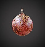 Persian Cranberry Round Ornament by Vines Art Glass
