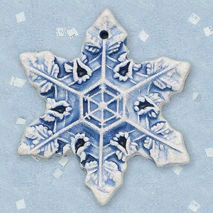 Snowflake VI Ceramic Ornament by Mary DeCaprio