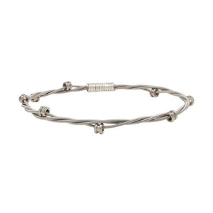 Ball End Bangle Bracelet - Silver by High Strung Studios