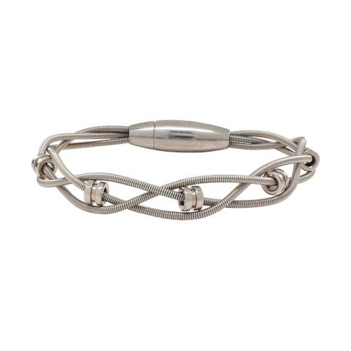 Bass Bracelet with Bass Ball Ends - Silver by High Strung Studios