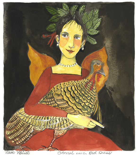 Angel with Wild Turkey Reproduction by Beth Bird