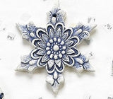 Snowflake I Ceramic Ornament by Mary DeCaprio