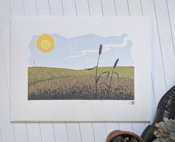 Cicada Sun Silkscreen Print by Allison and Jonathan Metzger