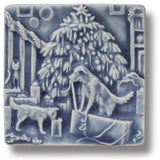 Dogs Open Presents 4" x 4" Tile by Whistling Frog
