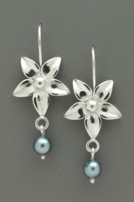 Starflower with Pearl Drop Earrings by Thomas Kuhner