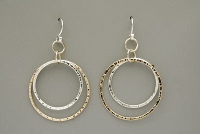 Sterling Silver and Gold-Filled Circles Earrings by Thomas Kuhner