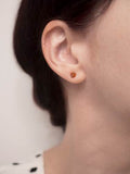 Tiny Stud Earrings with Light Orange Aventurine by Brianna Kenyon