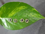 Wire Circle Stud Earrings with Matte Rainbow Beads - Extra Tiny by Brianna Kenyon