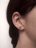 Tiny Stud Earrings with Green Spot Jasper by Brianna Kenyon