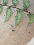 Tiny Stud Earrings with Green Spot Jasper by Brianna Kenyon