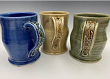 Mug with Impressed Handle by Bluegill Pottery
