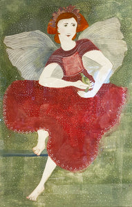 February Hand-Painted Etching by Beth Bird