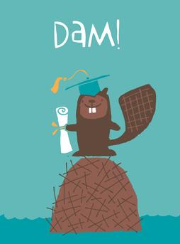 Graduation Beaver Greeting Card from Great Arrow Cards