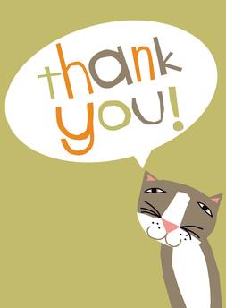 Thank You Cat Greeting Card from Great Arrow Cards