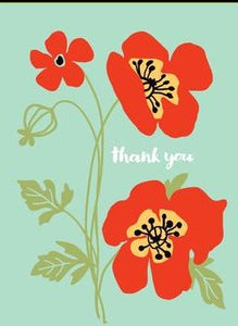 Thank You Poppies Greeting Card from Great Arrow Cards
