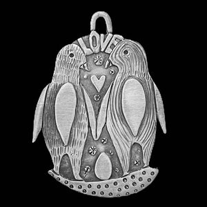 Penguin Love Ornament by Leandra Drumm Designs