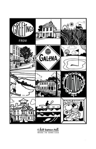Greetings from Galena, Illinois Screen-Printed Dishtowel by Kate Brennan Hall