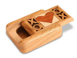 XOXO Marquetry 2” Flat Narrow Cherry Secret Box by Heartwood Creations