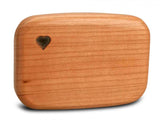 Cherry With Spalted Maple Inlay 3” Flat Wide Secret Box by Heartwood Creations