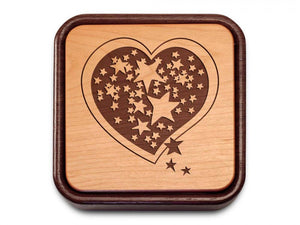 Heart and Stars Terra Inside Engraving Flip-Top Box