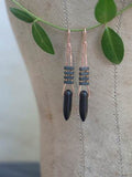 Long Black Howlite Drop Earrings by Brianna Kenyon