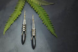 Long Black Howlite Drop Earrings by Brianna Kenyon