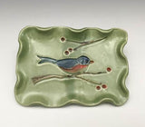 Bluebird Wavy Soap Tray by Bluegill Pottery