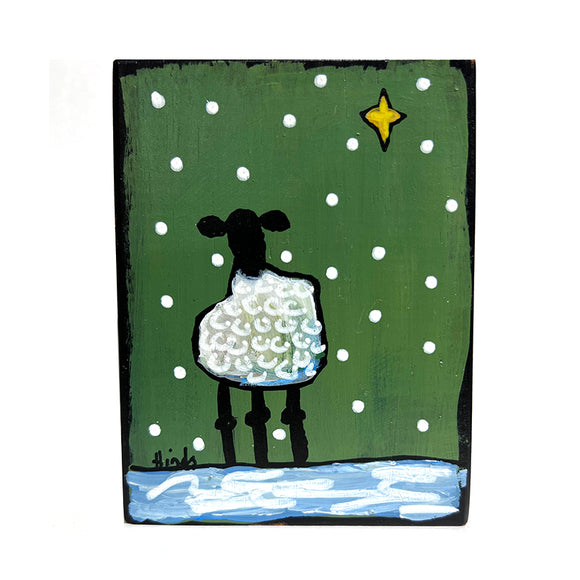 Christmas Lamb Green Block by David Hinds