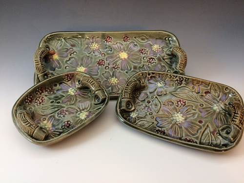 Cherry Blossom Tray by Bluegill Pottery