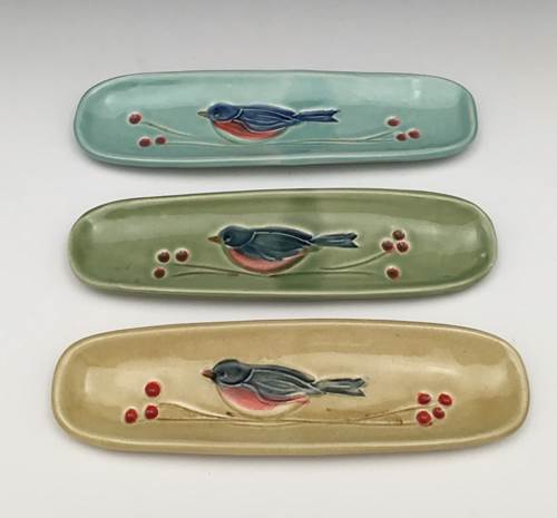 Bluebird Olive Tray by Bluegill Pottery