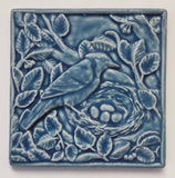 Nesting Bluejay 6" x 6" Tile by Whistling Frog