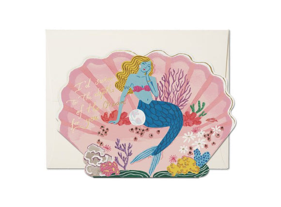 Blue Mermaid Love Greeting Card from Red Cap Cards